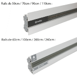 SFC3 - Segment électrique 50 cm - 2 raccords - Alu Brossé