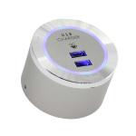 USB3QC-L - Chargeur USB rapide deux sorties - Titane - Led Bleu
