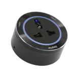 Prise de courant Internationale ITL3 Noire - Bague Alu - Led Bleu