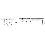 Rail électrique E-Genesis, 60 cm - Raccord à gauche - Alu brossé