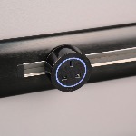 Prise de courant anglaise BS4-L Noire - Bague plastique Noire - Led Bleu