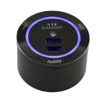 USB3QC-L - Chargeur USB rapide deux sorties - Noir - Led Bleu